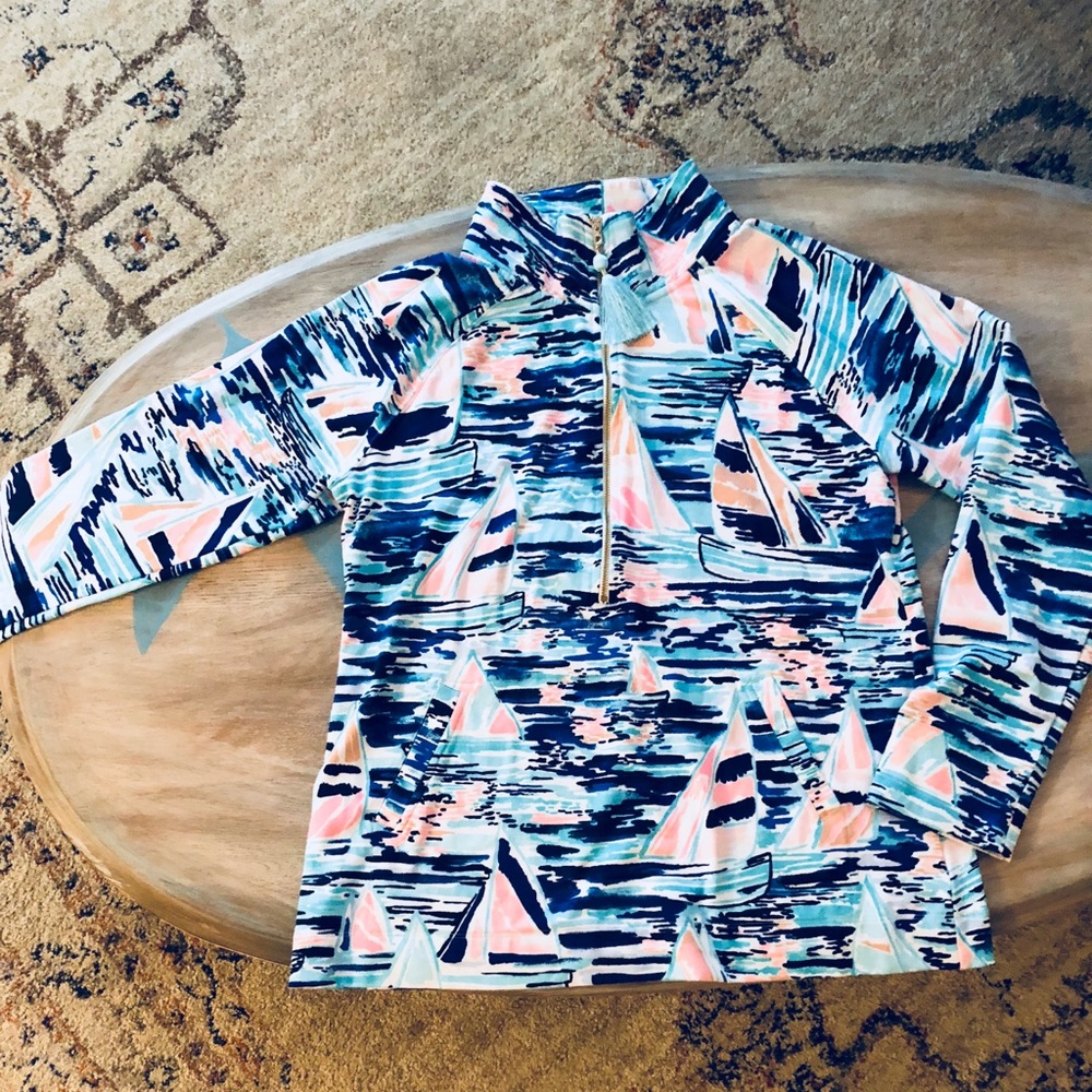 Lilly Pulitzer Sailboat Regatta Popover Zip L